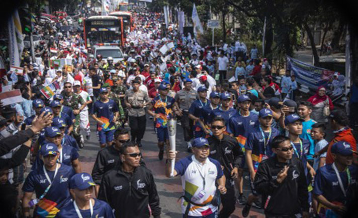 Torch Relay Asian Games 2018 di Jakarta Timur