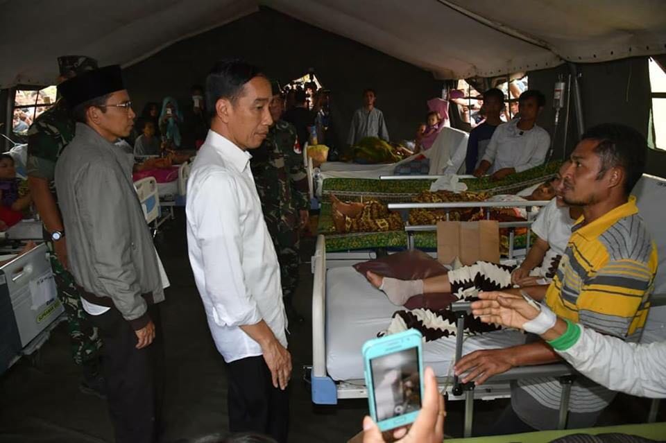 Presiden Bersama Korban Gempa Lombok