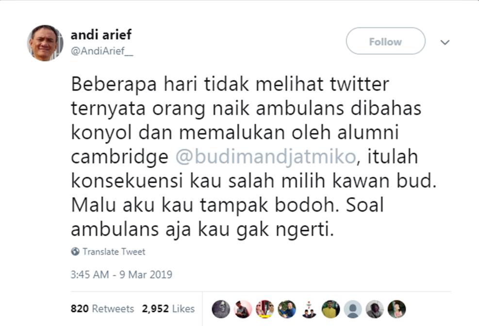 Tweet Andi Arief