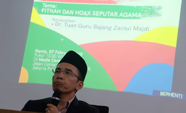 TGB Tangkal Hoaks Jelang Pemilu 2019