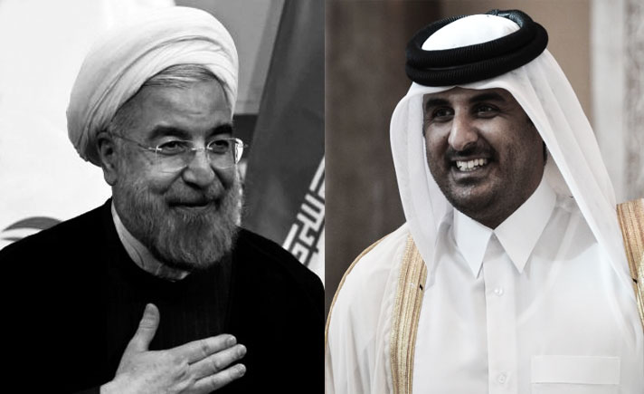 Presiden Iran, Hassan Rouhari dan Emir Qatar, Syekh Tamim bin Hamad bin Khalifa al Tsani