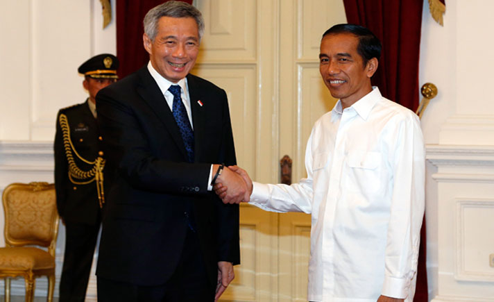 Presiden Joko Widodo bersama  PM Singapura Lee Hsien Loong