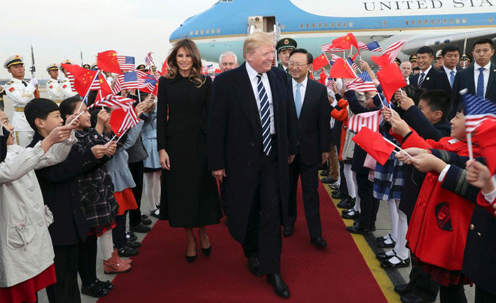 Presiden AS, Donald Trump dan istri, Melania Trump