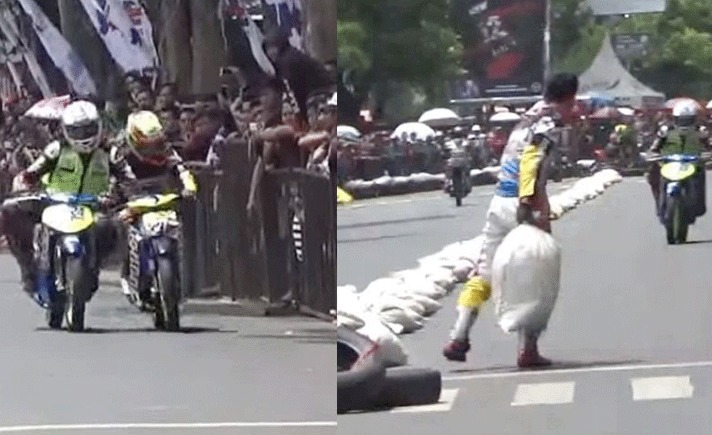 Dua pembalap yang mengikuti Road Race Bondowoso berseteru. Keduanya saling menjatuhkan motornya masing-masing. Peristiwa ini sempat viral di sosial media.