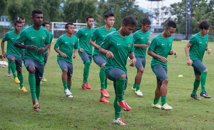 Timnas U-23 sedang melakukan latihan