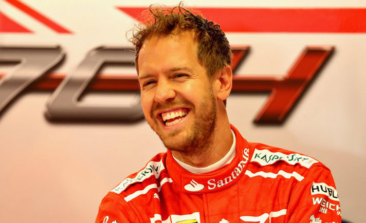 Pembalap Ferrari Sebastian Vettel