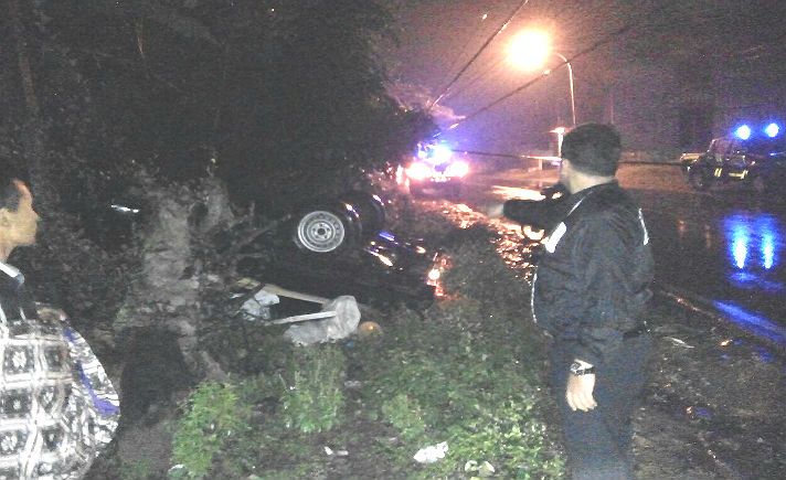 Kali Ini Tiang Telpon yang Sial, Jadi Korban Laka Lantas