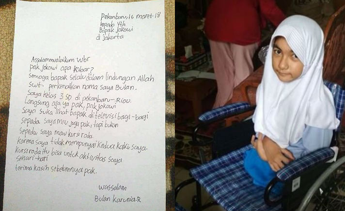 Kursi roda Jokowi untuk Bunga