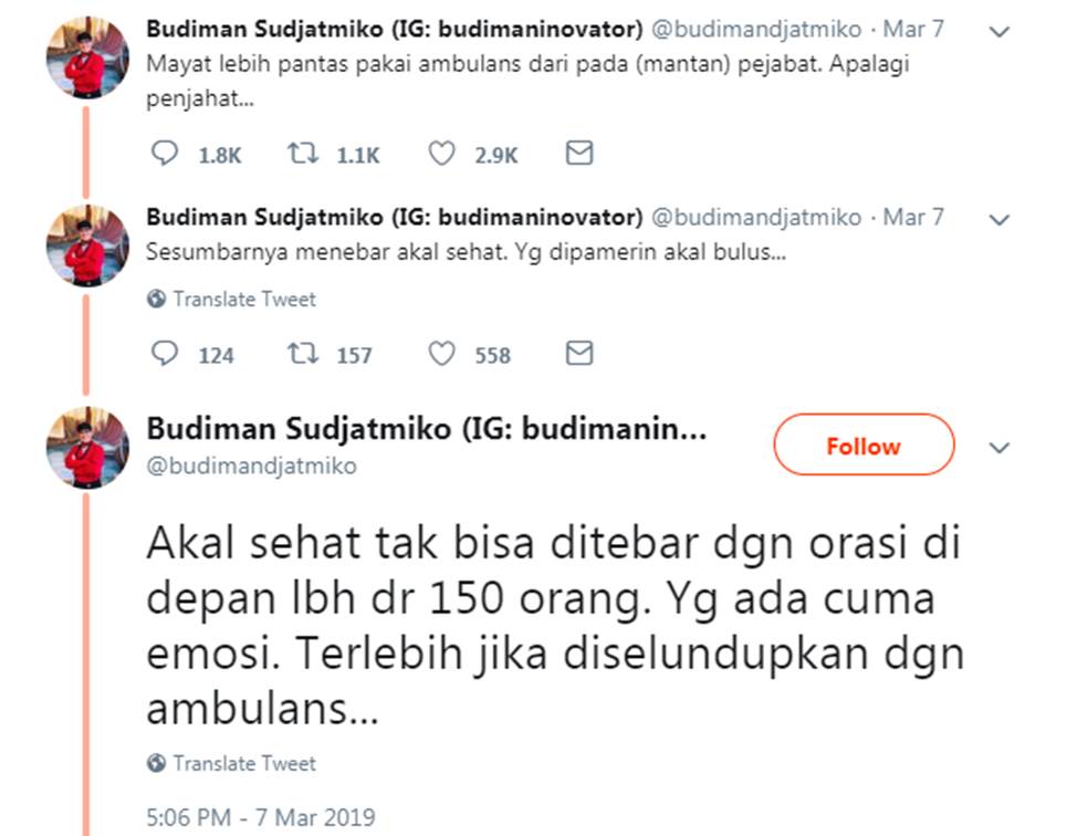 Tweet Budiman Sujatmiko