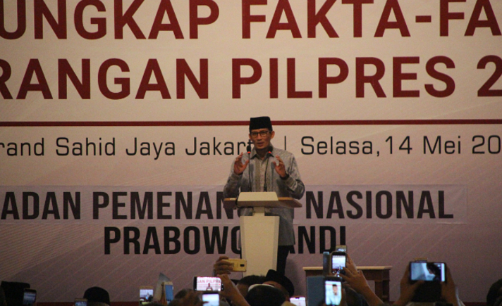 Sandiaga fakta kecurangan