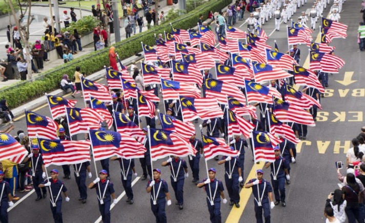 Parade Bendera Upacara Peringatan Kemerdekaan Malaysia