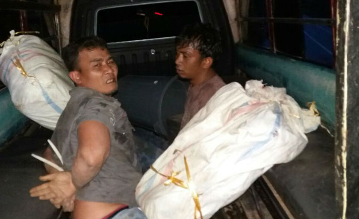 Tersangka pengedar narkotika jenis Ganja yang diamankan petugas kepolisian di Aceh Tengah.
