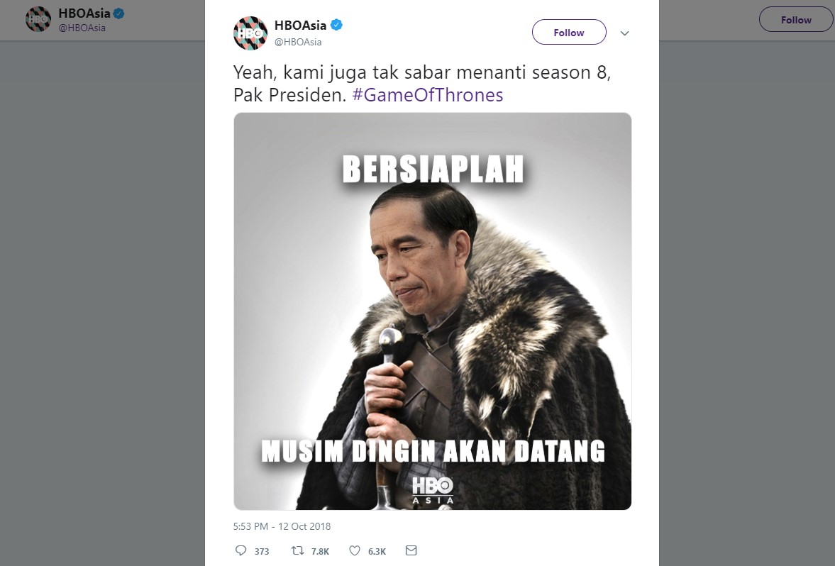 HBO Respon Jokowi