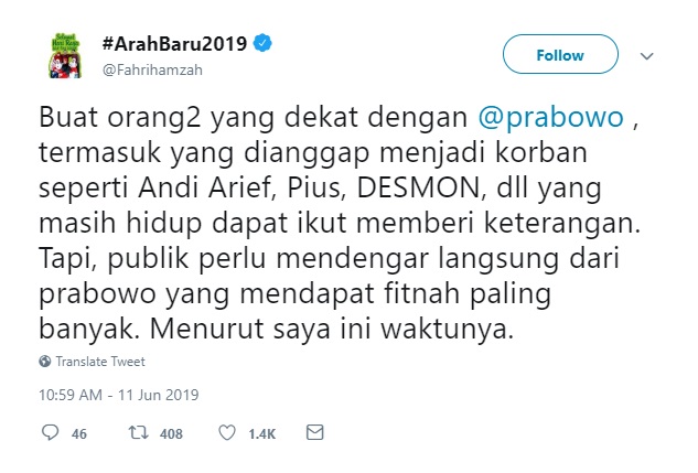 Fahri Twit Prabowo 3