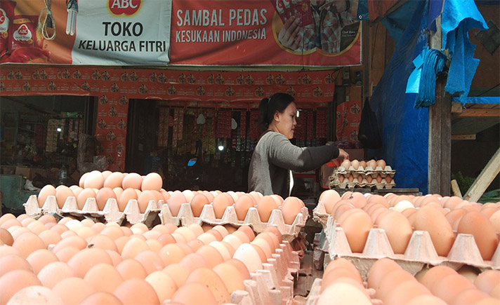 Harga Telur Ayam Turun di Pasar Labuhanbatu