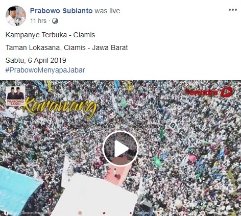 Facebook Prabowo