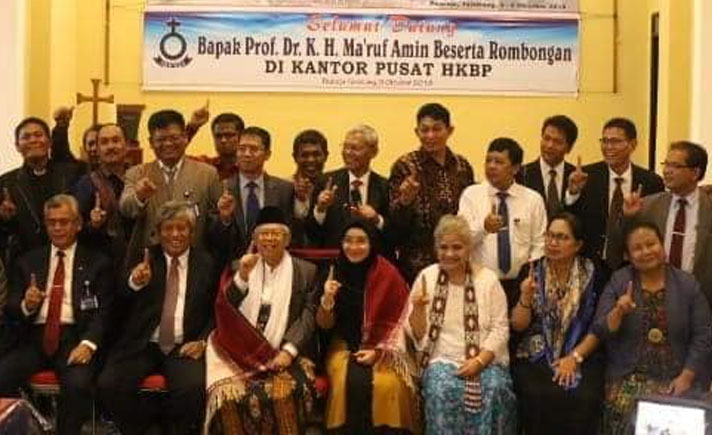 Maruf Amin bersama Ephorus HKBP