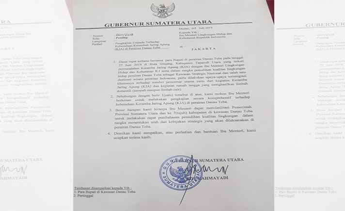 Surat Gubsu soal KJA