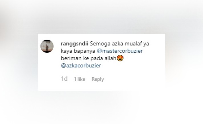 Screenshoot Netizen Mendukung Azka Corbuzier Masuk Islam