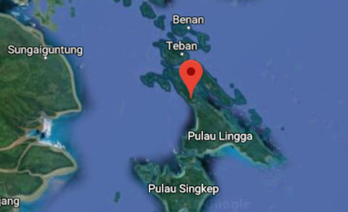 Citra satelit perairan di kawasan Desa Tanjung Kelit