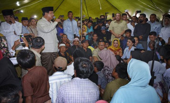 PRABOWO KUNJUNGI KORBAN GEMPA