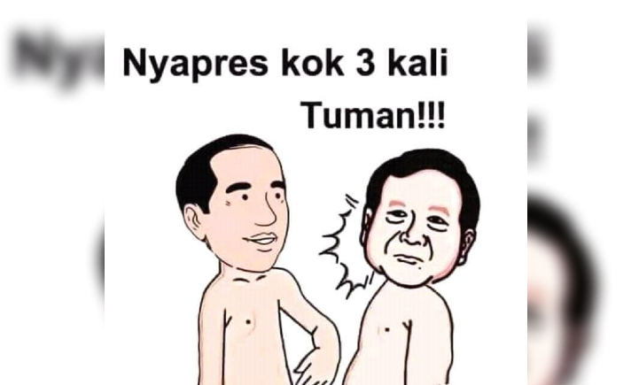 Foto Jokowi dan Prabowo Dijadikan Meme Tuman