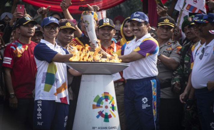 Torch Relay Asian Games 2018 di Jakarta Timur