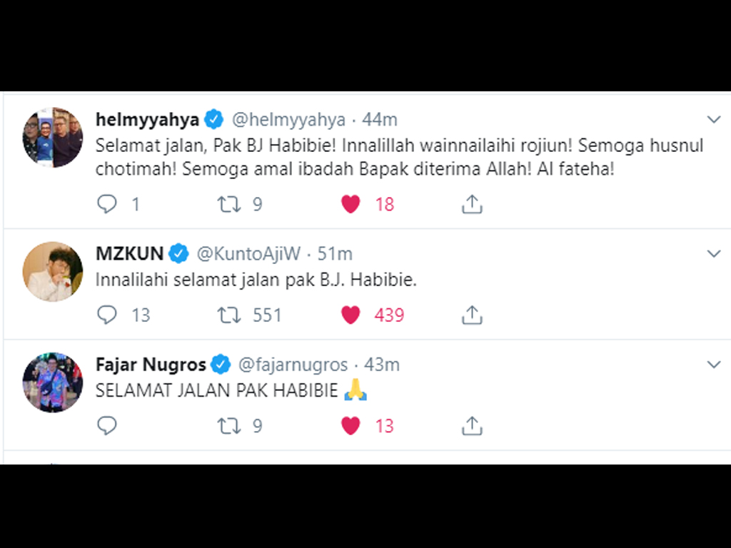 Twit Habibie Meninggal