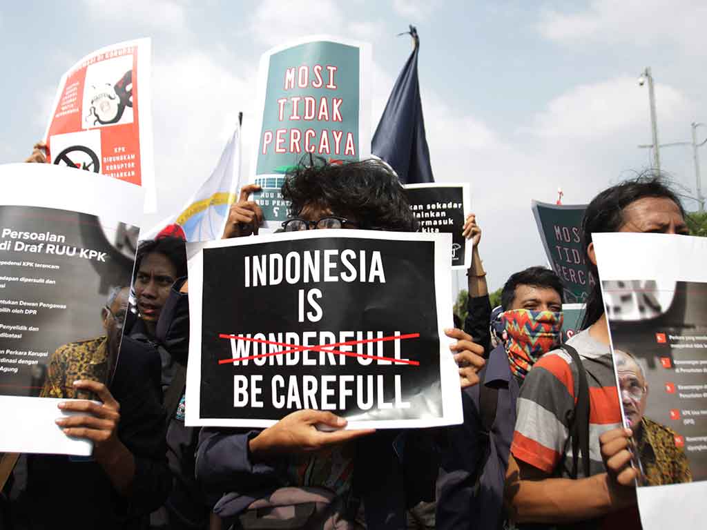 demonstrasi di Gedung DPR, Jakarta