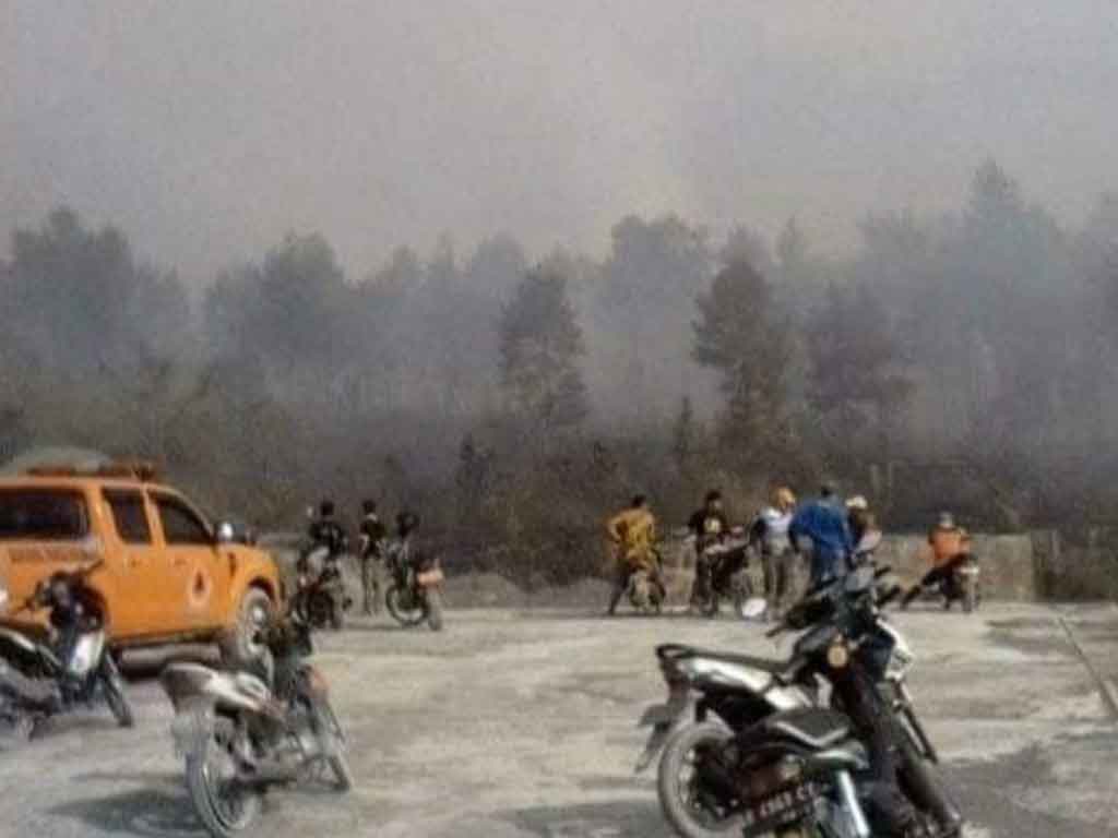 Lereng Merapi terbakar