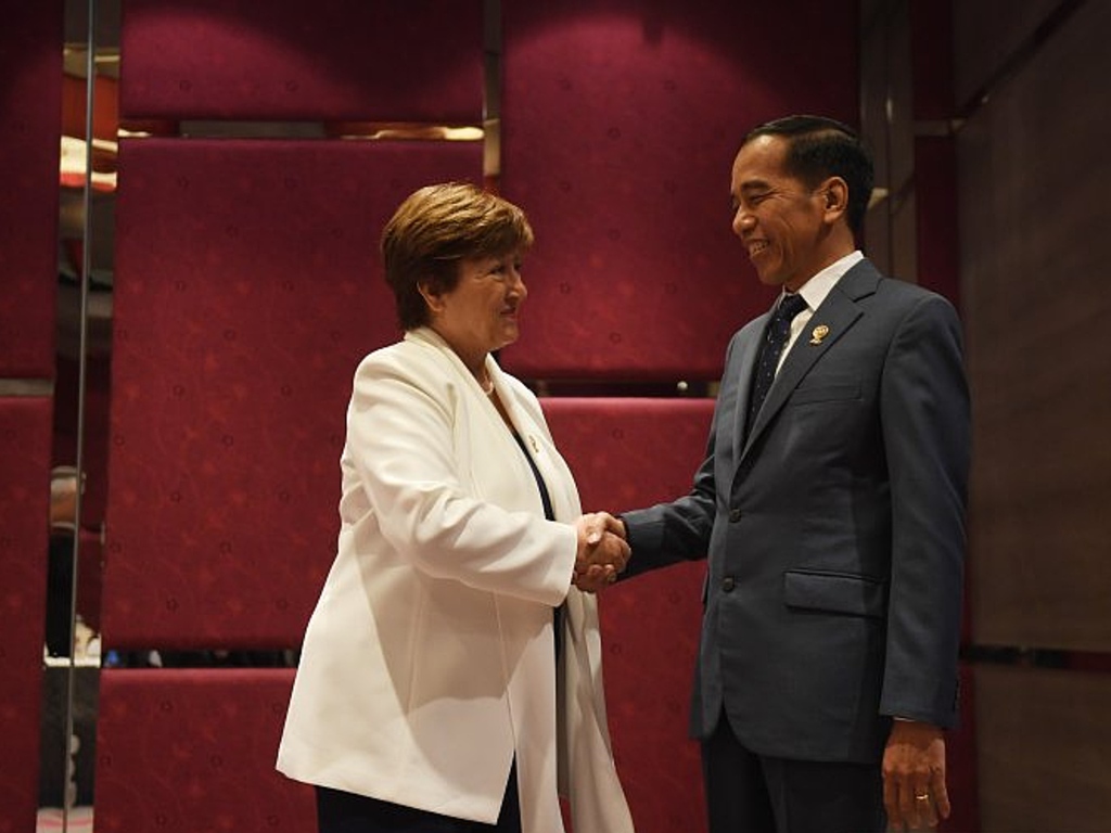 Jokowi dan Direktur Pelaksana IMF Kristalina Georgieva