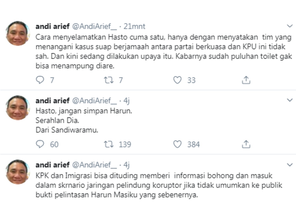 Andi Arief vs Hasto