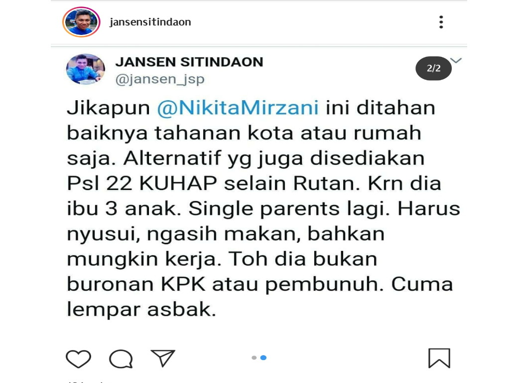 Instagram Jansen Sitindaon