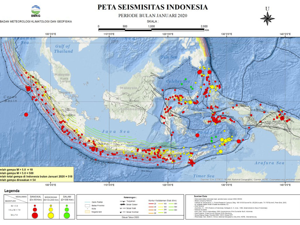 Peta Gempa di Indonesia