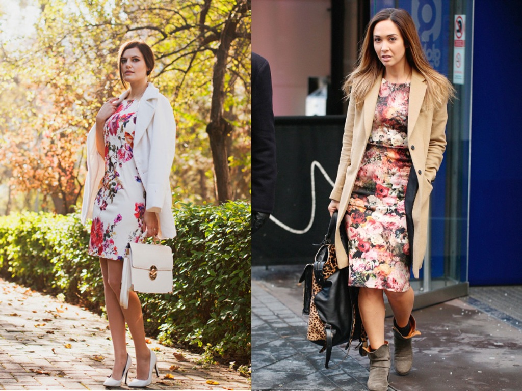 Coat dan Floral Dress