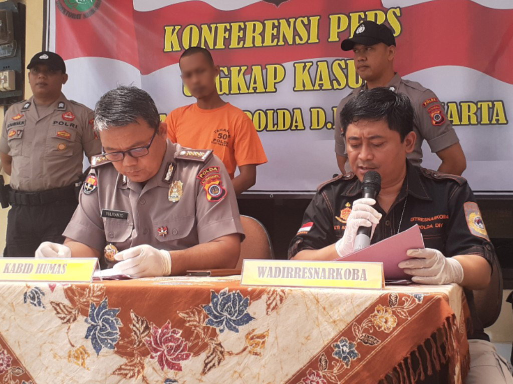 Jumpa pers narkotika di Polda DIY