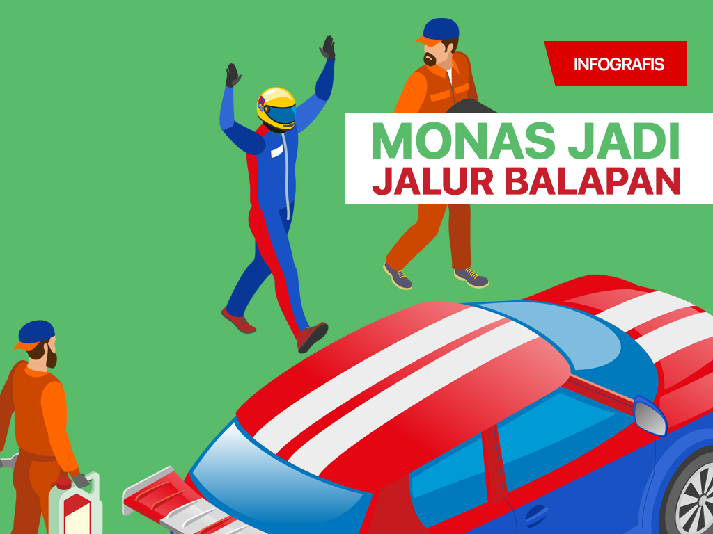 Infografis Cover: Monas Jadi Jalur Balapan