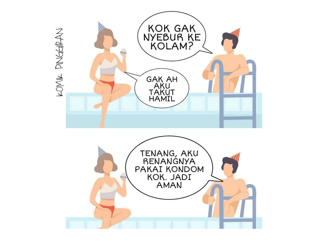 Foto Kumpulan Meme Berenang Bisa Hamil Tagar