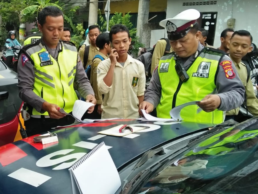 tilang pelajar SMP di Sleman