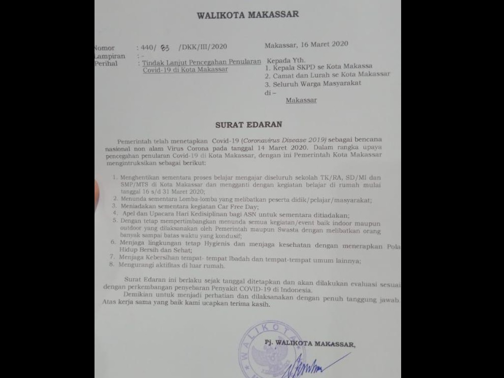 Imbauan Pj Wali Kota Makassar