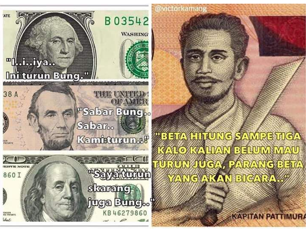 Foto Meme Kocak Rupiah Melemah Terhadap Dolar Tagar