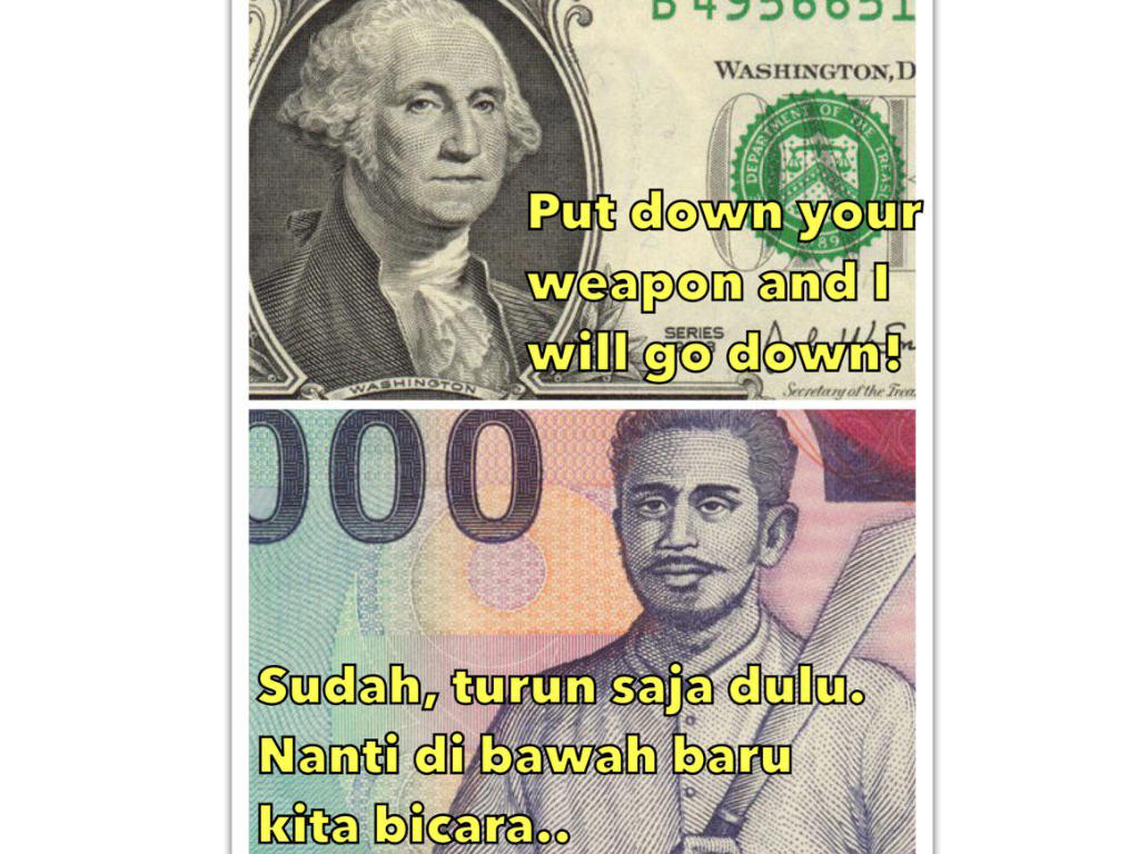 Foto Meme Kocak Rupiah Melemah Terhadap Dolar Tagar