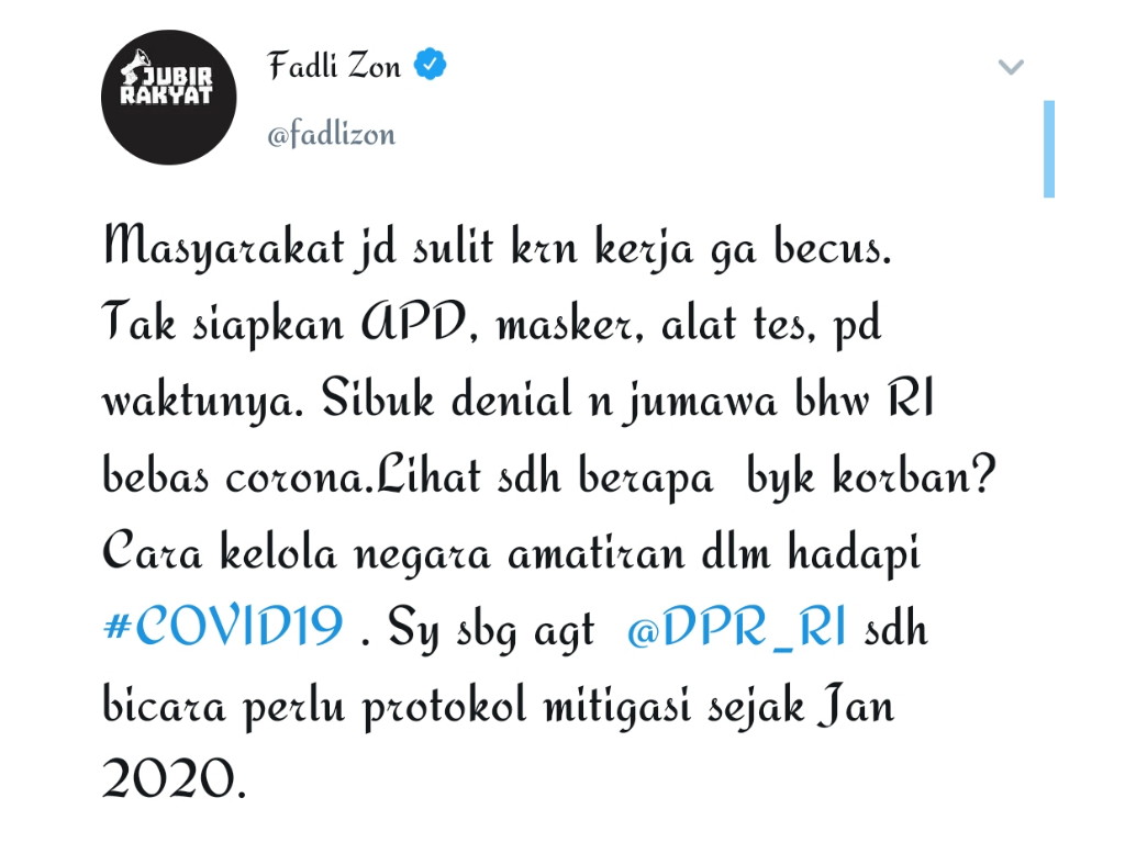 Twitter Fadli Zon