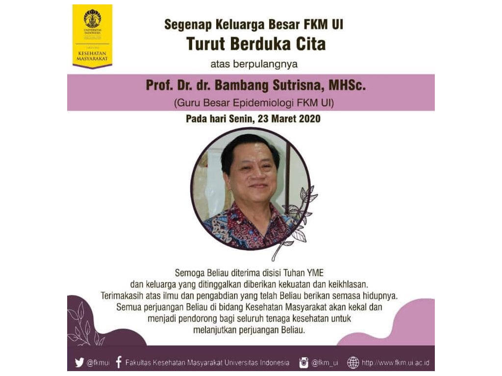 Prof Dr dr Bambang Sutrisna, MHSc