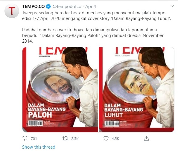 Hoaks Sampul Tempo