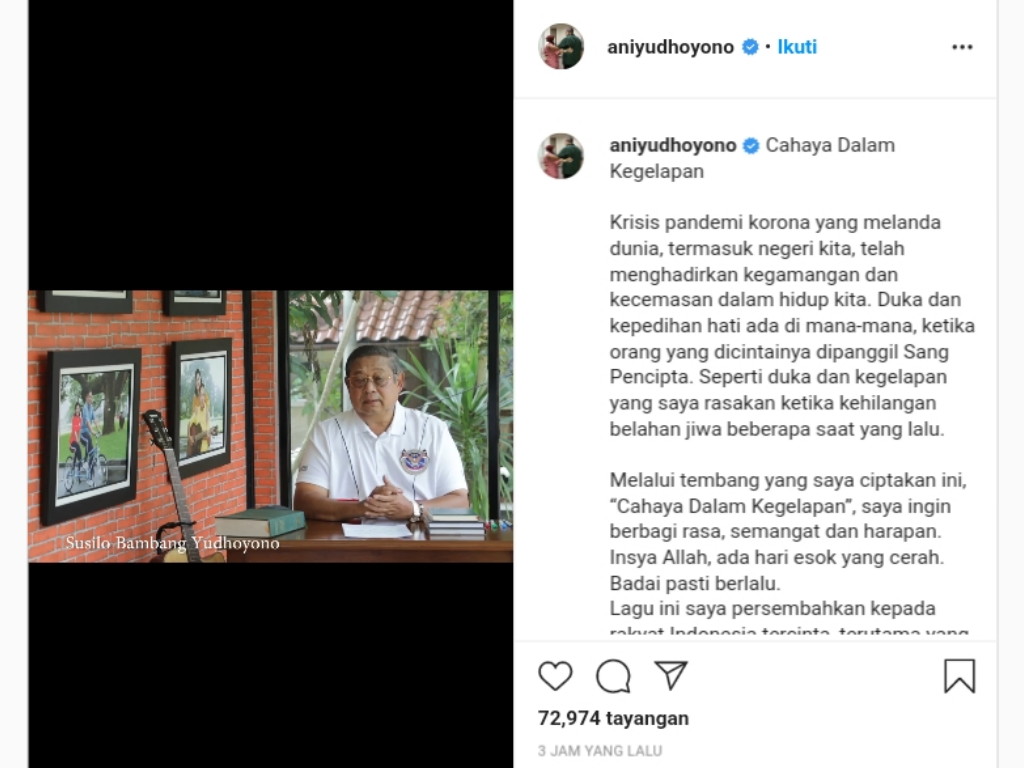 Instagram @aniyudhoyono
