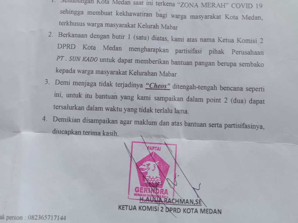 Surat DPRD Medan