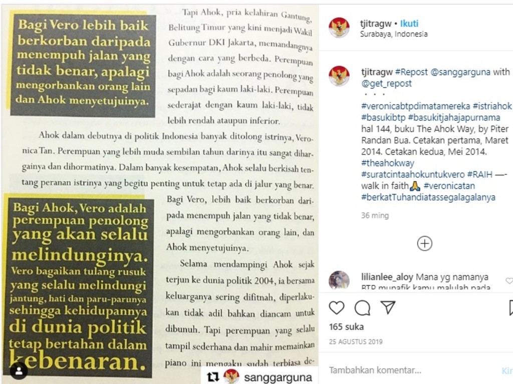 Ahok dan Veronica Tan