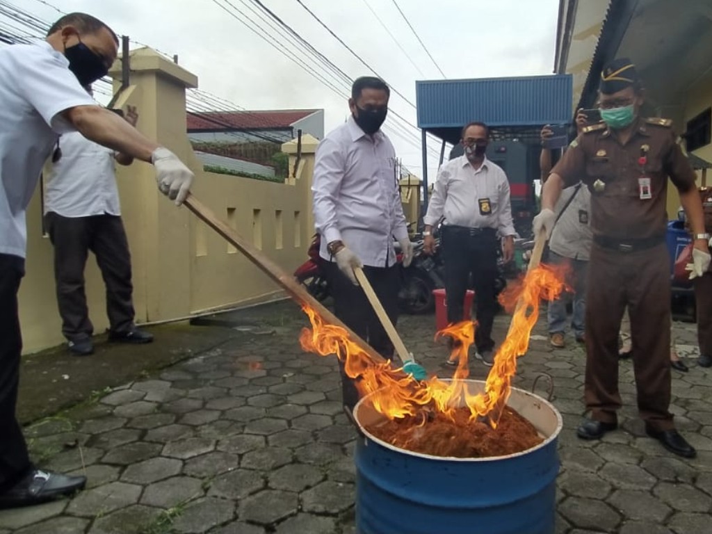 pemusnahan narkoba di Yogyakarta