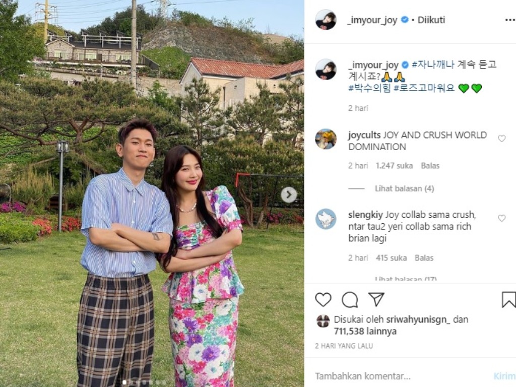 Right after the sweet collaboration, joy posted extremely close photos with...